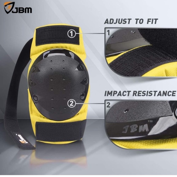 NEW WITHOUT TAGS, never worn JBM child knee, elbow and wrist guards in yellow - Picture 2 of 7
